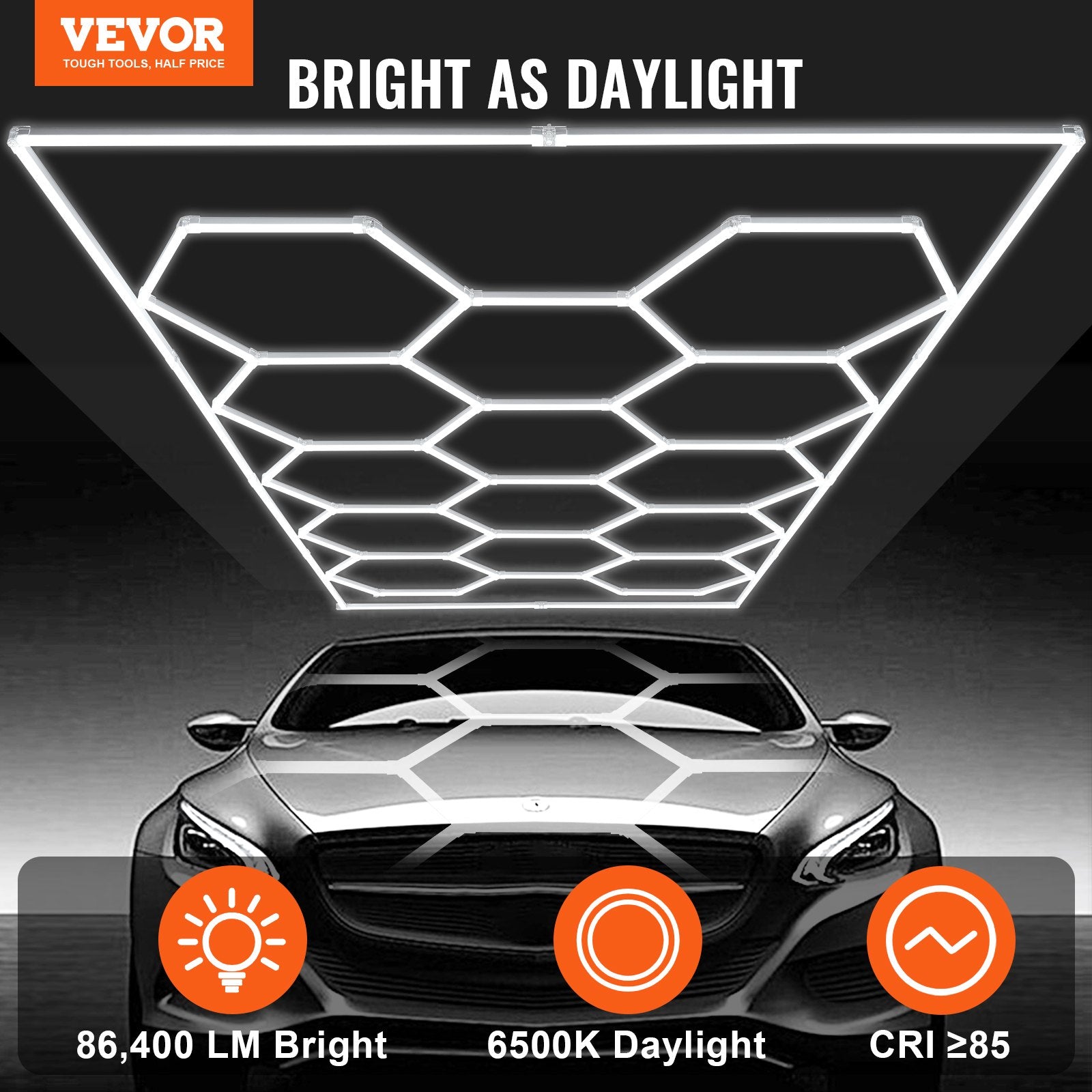 Hexagon Garage Lights 86400LM 5 Grid Honeycomb LED Shop Ceiling Light V952-PJXCKDBSLBX8QPB8PV3
