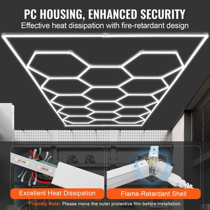 Hexagon Garage Lights 86400LM 5 Grid Honeycomb LED Shop Ceiling Light V952-PJXCKDBSLBX8QPB8PV3