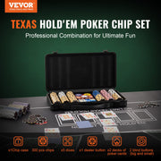 Poker Chip Set, 300-Piece Poker Set, Complete Poker Playing Game Set with Carrying Case, Heavyweight 14 Gram V952-PKCMTZCLAY308AR11V0