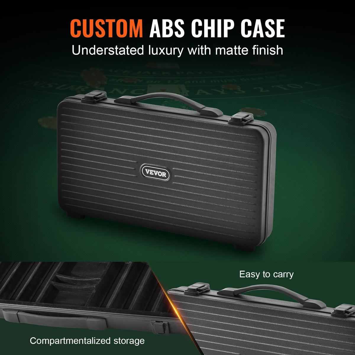 Poker Chip Set, 300-Piece Poker Set, Complete Poker Playing Game Set with Carrying Case, Heavyweight 14 Gram V952-PKCMTZCLAY308AR11V0