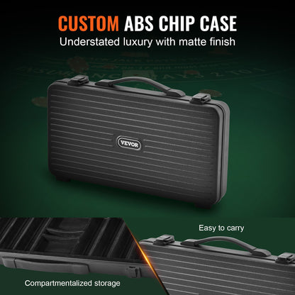 Poker Chip Set, 300-Piece Poker Set, Complete Poker Playing Game Set with Carrying Case, Heavyweight 14 Gram V952-PKCMTZCLAY308AR11V0