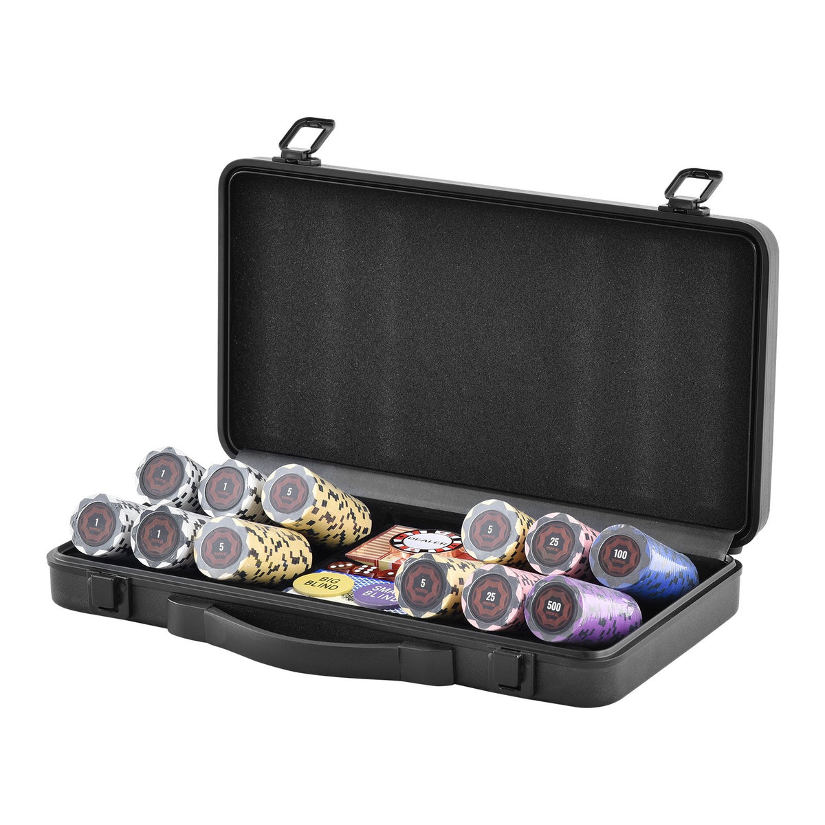 Poker Chip Set, 300-Piece Poker Set, Complete Poker Playing Game Set with Carrying Case, Heavyweight 14 Gram V952-PKCMTZCLAY308AR11V0