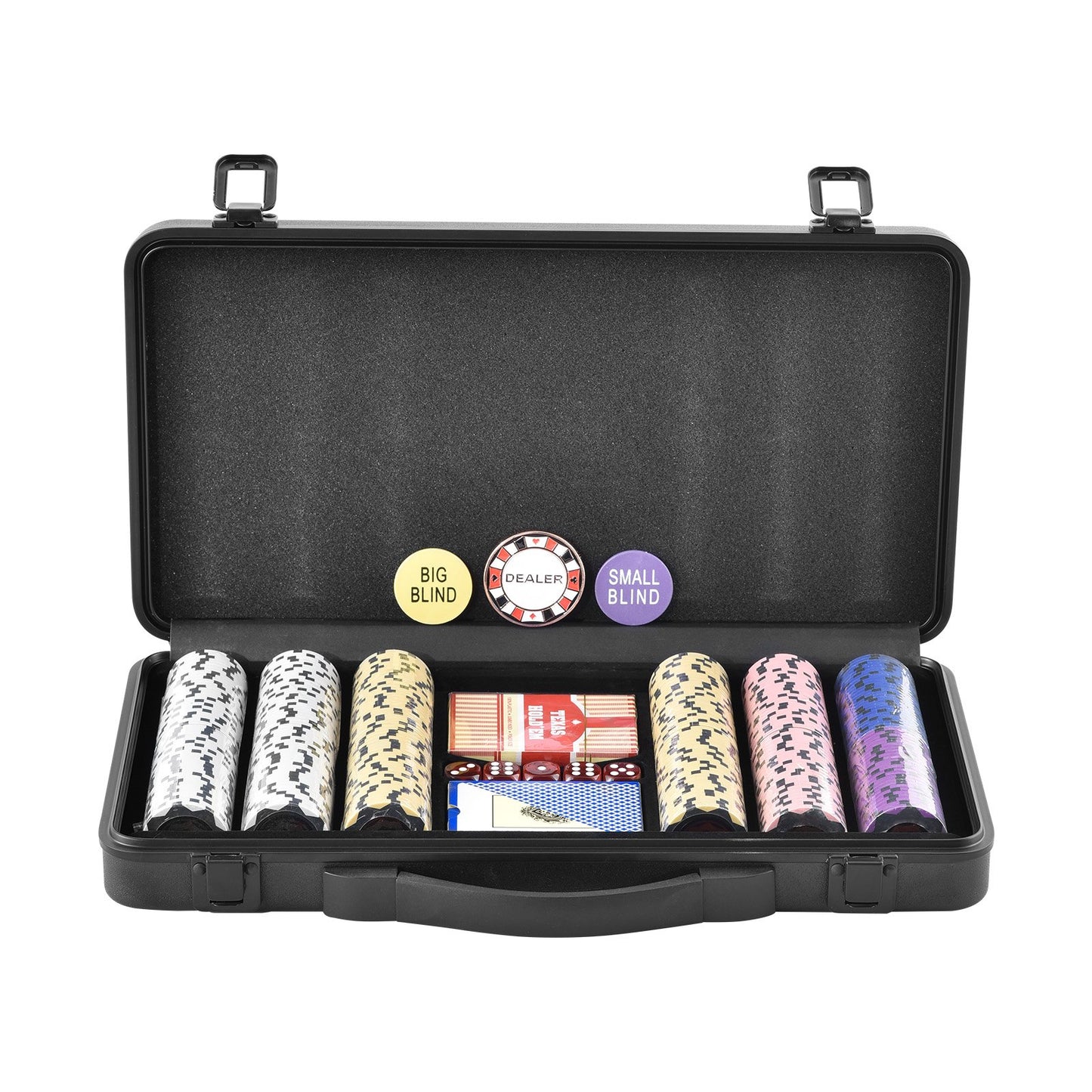 Poker Chip Set, 300-Piece Poker Set, Complete Poker Playing Game Set with Carrying Case, Heavyweight 14 Gram V952-PKCMTZCLAY308AR11V0