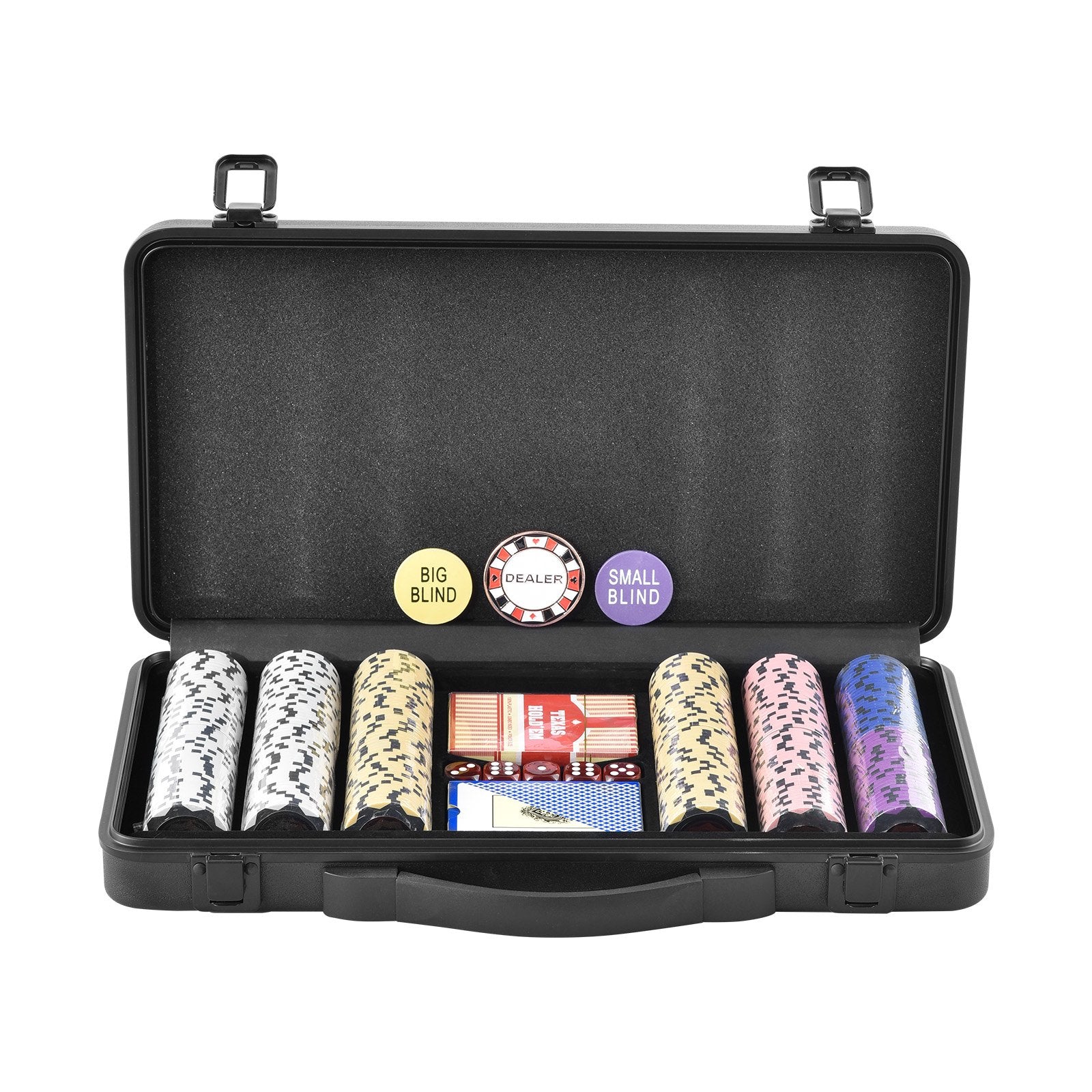 Poker Chip Set, 300-Piece Poker Set, Complete Poker Playing Game Set with Carrying Case, Heavyweight 14 Gram V952-PKCMTZCLAY308AR11V0