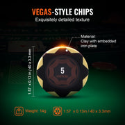 Poker Chip Set, 500-Piece Poker Set, Complete Poker Playing Game Set with Carrying Case, Heavyweight 14 Gram V952-PKCMTZCLAY50H2LS7V0