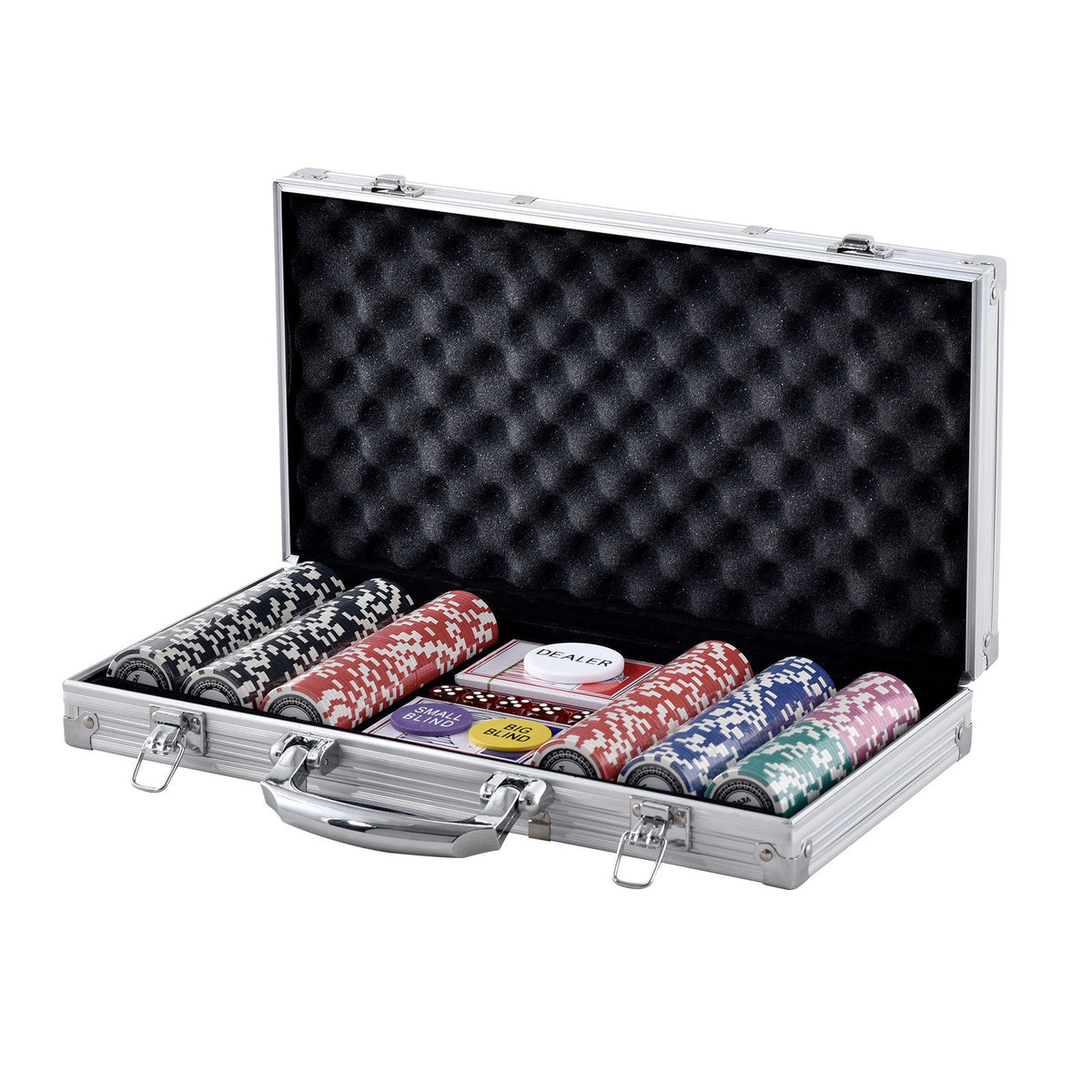 Poker Chip Set, 300-Piece Poker Set, Complete Poker Playing Game Set with Aluminum Carrying Case, 11.5 Gram V952-PKCMTZPS300GWDWOVV0