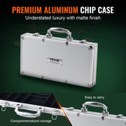 Poker Chip Set, 300-Piece Poker Set, Complete Poker Playing Game Set with Aluminum Carrying Case, 11.5 Gram V952-PKCMTZPS300GWDWOVV0