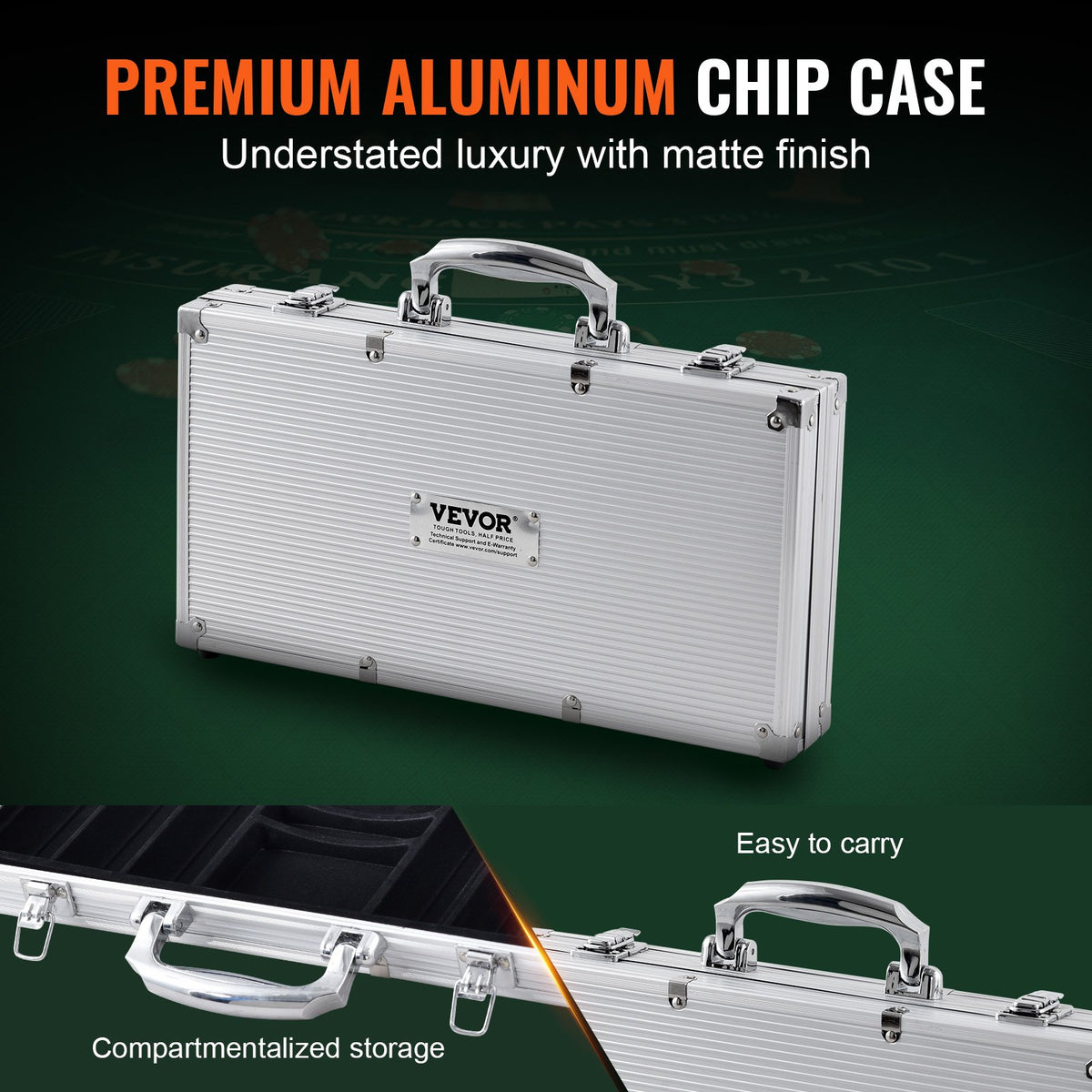 Poker Chip Set, 300-Piece Poker Set, Complete Poker Playing Game Set with Aluminum Carrying Case, 11.5 Gram V952-PKCMTZPS300GWDWOVV0