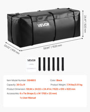 Hitch Cargo Carrier Bag, Waterproof 840D PVC, 152 x 61 x 62 cm (20 Cubic Feet), Heavy Duty Cargo Bag for V952-PKHB20CUFTDPUBWDQ001V0