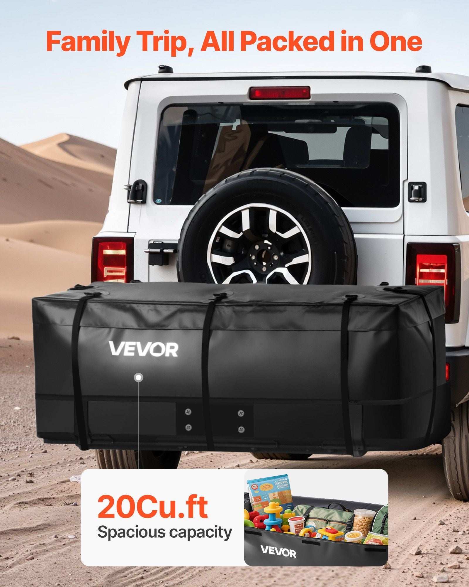Hitch Cargo Carrier Bag, Waterproof 840D PVC, 152 x 60.7 x 61 cm (20 Cubic Feet), Heavy Duty Cargo Bag for V952-PKHB20CUFTGP4MDGW001V0