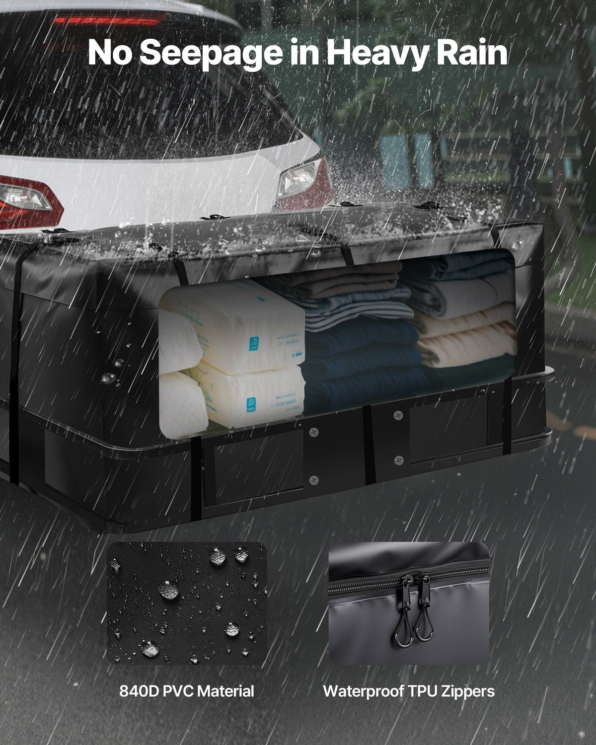 Hitch Cargo Carrier Bag, Waterproof 840D PVC, 152 x 60.7 x 61 cm (20 Cubic Feet), Heavy Duty Cargo Bag for V952-PKHB20CUFTGP4MDGW001V0