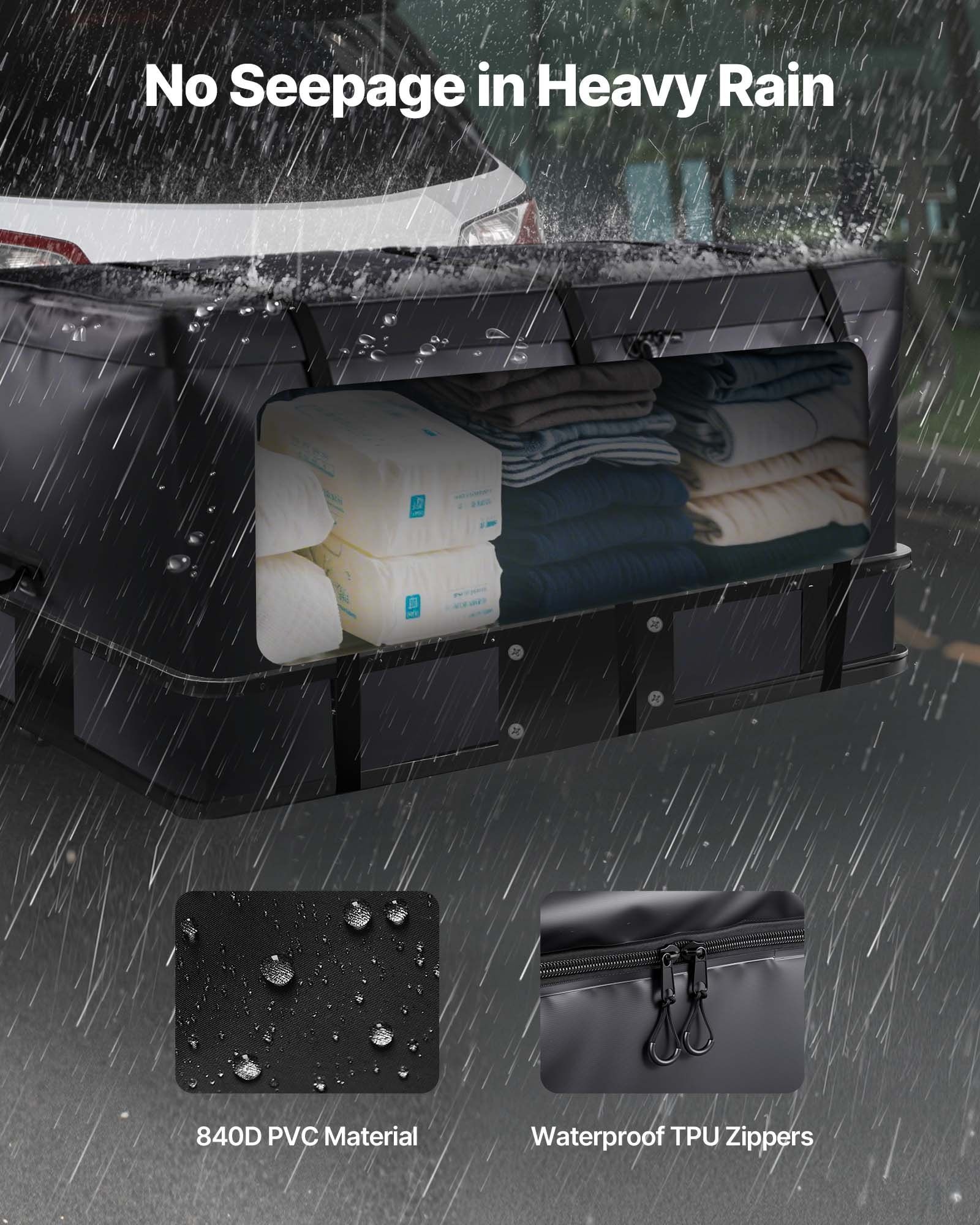 Hitch Cargo Carrier Bag, Waterproof 840D PVC, 152 x 61 x 77.8 cm (25 Cubic Feet), Heavy Duty Cargo Bag for V952-PKHB25CUFTGP4H5JH001V0