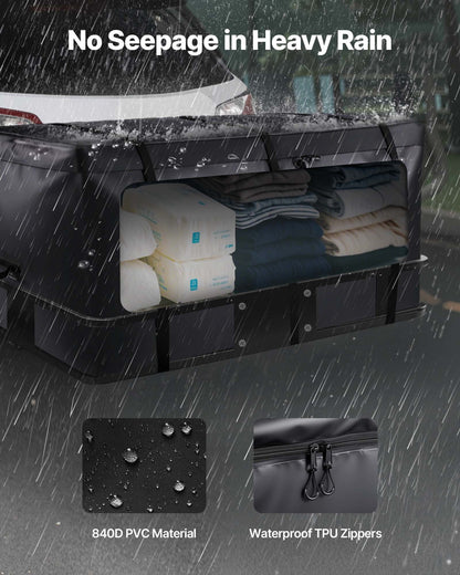 Hitch Cargo Carrier Bag, Waterproof 840D PVC, 152 x 61 x 77.8 cm (25 Cubic Feet), Heavy Duty Cargo Bag for V952-PKHB25CUFTGP4H5JH001V0