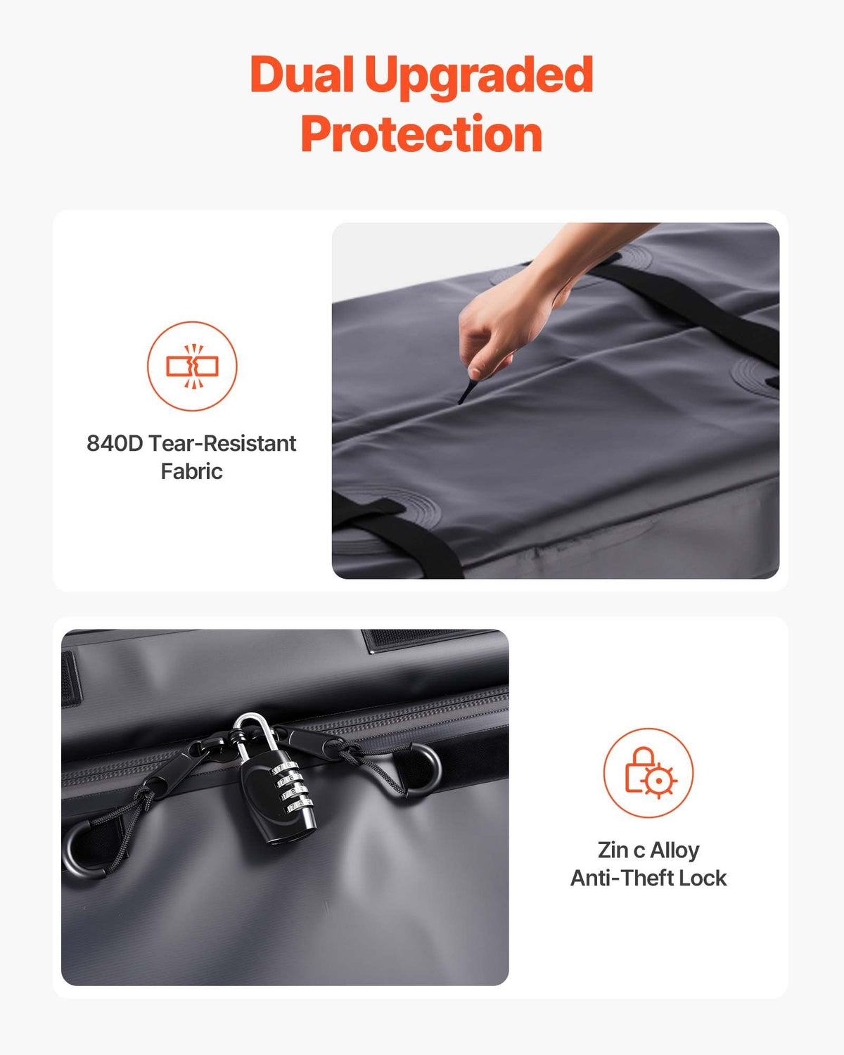 Hitch Cargo Carrier Bag, Waterproof 840D PVC, 152 x 61 x 77.8 cm (25 Cubic Feet), Heavy Duty Cargo Bag for V952-PKHB25CUFTGP4H5JH001V0