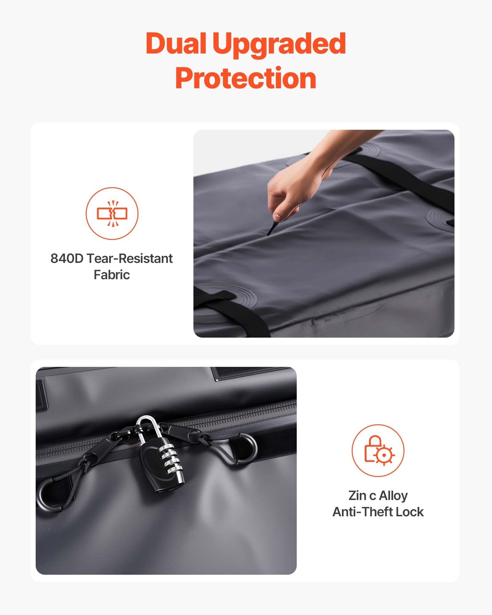 Hitch Cargo Carrier Bag, Waterproof 840D PVC, 152 x 61 x 77.8 cm (25 Cubic Feet), Heavy Duty Cargo Bag for V952-PKHB25CUFTGP4H5JH001V0