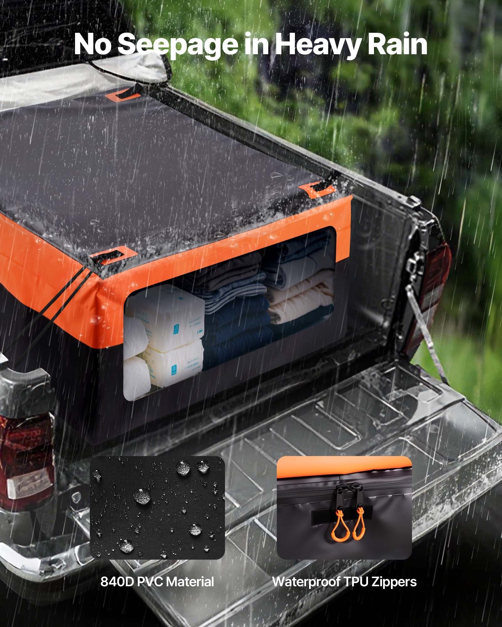 Truck Bed Cargo Bag, Waterproof 840D PVC, 130 x 102 x 55.5 cm (26 Cubic Feet), Heavy Duty Cargo Bag for Truck V952-PKHB26CUFTDPX36JZ001V0