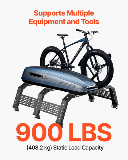 Overland Truck Bed Rack, 125-172.5 cm Width, Adjustable Overland Bed Cargo Rack with Sidebar, 408.2 kg Static V952-PKHJGGKHJGDCS90NFV0