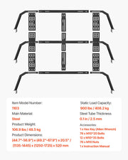 Overland Truck Bed Rack, 125-172.5 cm Width, Adjustable Overland Bed Cargo Rack with Sidebar, 408.2 kg Static V952-PKHJGGKHJGDCS90NFV0