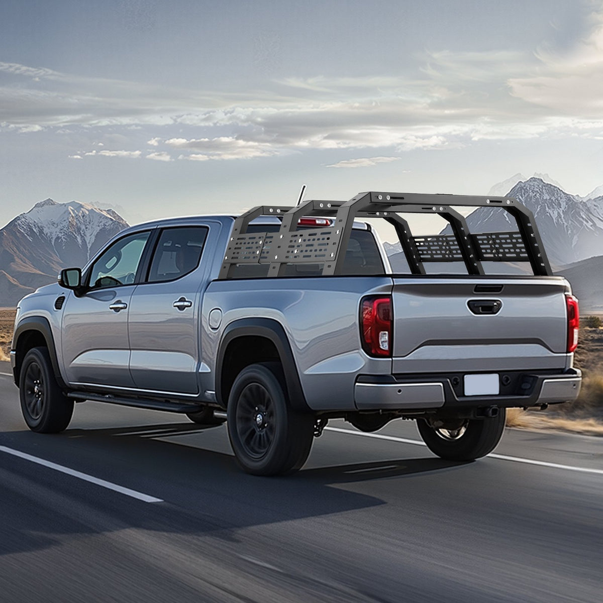 Overland Truck Bed Rack, 125-172.5 cm Width, Adjustable Overland Bed Cargo Rack with Sidebar, 408.2 kg Static V952-PKHJGGKHJGDCS90NFV0