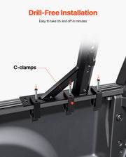 Truck Ladder Rack, 53.3-80.01 cm Height, Adjustable Non-Drilling Aluminum Cargo Rack with Sidebar, 362.9 kg V952-PKHJTJKLDCBKLL6NPV0