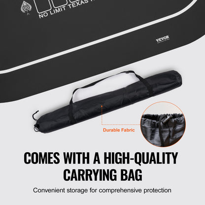 Poker Table Top, 70 x 35 Inch Poker Mat for Table, 6-8 Players Foldable Poker Table Top with Carrying Bag, V952-PKZD705X355I3ZS3SV0
