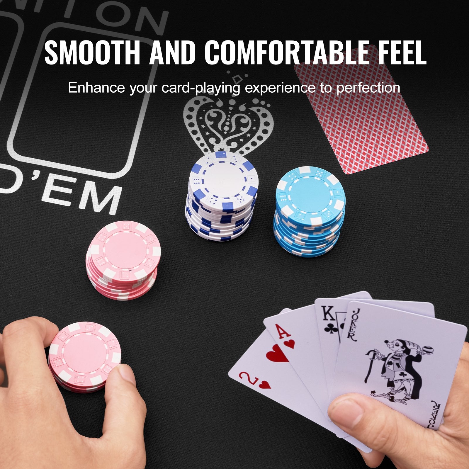 Poker Table Top, 70 x 35 Inch Poker Mat for Table, 6-8 Players Foldable Poker Table Top with Carrying Bag, V952-PKZD705X355I3ZS3SV0