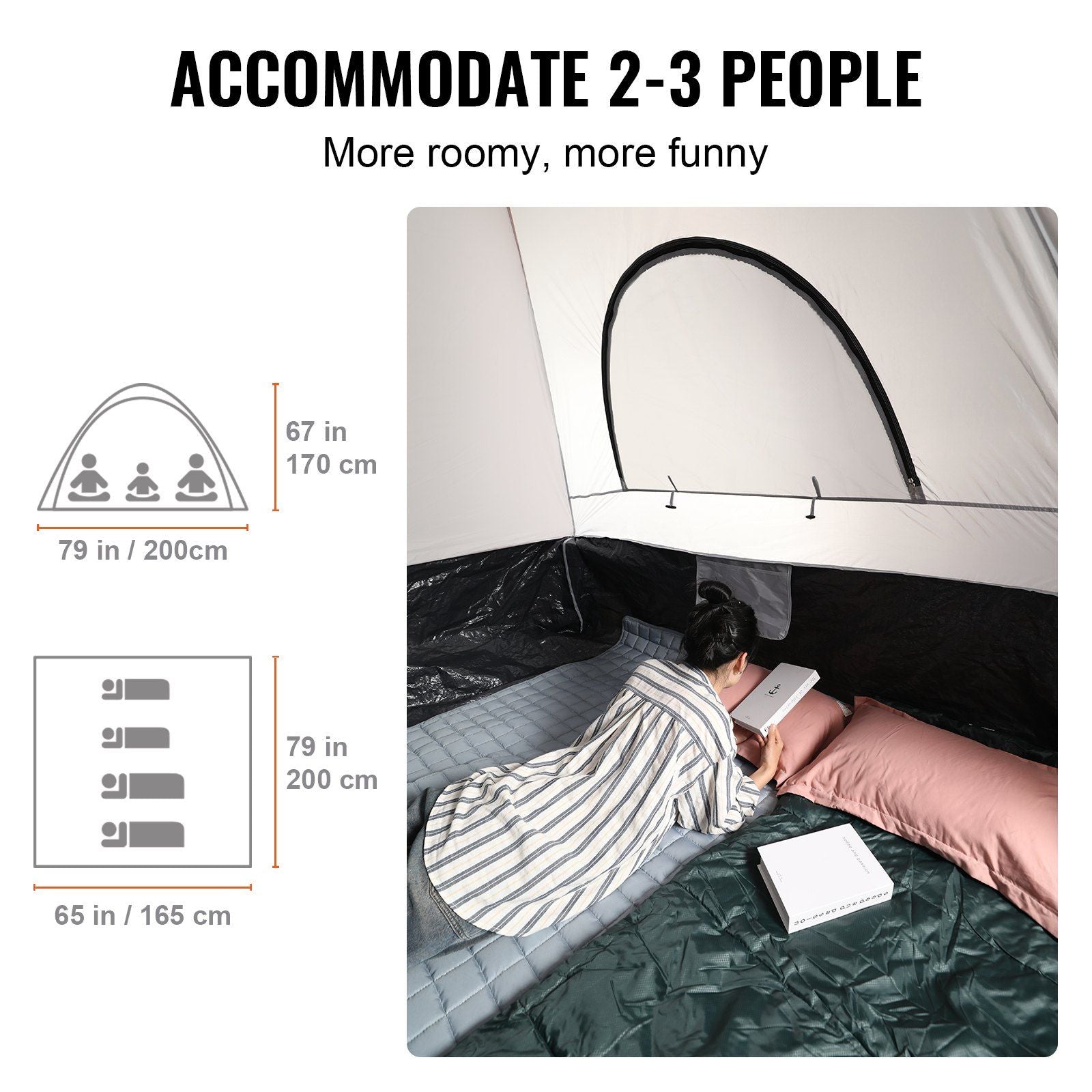 Truck Bed Tent, 6.4'-6.7' Pickup Truck Tent with Rain Layer and Carry Bag, Waterproof PU2000mm Double Layer V952-PKZP558640670J3L0V0