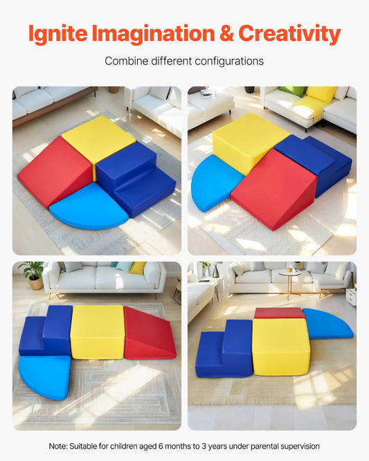 Climbing Toys, 4-Piece Set, Foam Climbing Toys for Toddlers 6 Months to 3 Years Old, PU Leather Climbing V952-PMWJTZBDQKBD5XYDEV0