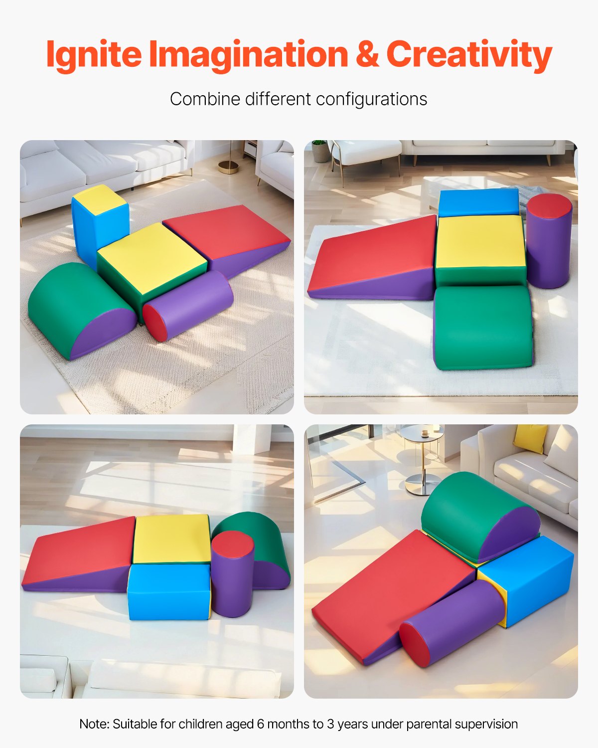 Climbing Toys 5 Piece Foam Climbing Blocks for Toddlers and Preschoolers V952-PMWJTZBDQKBDWU3E6V0