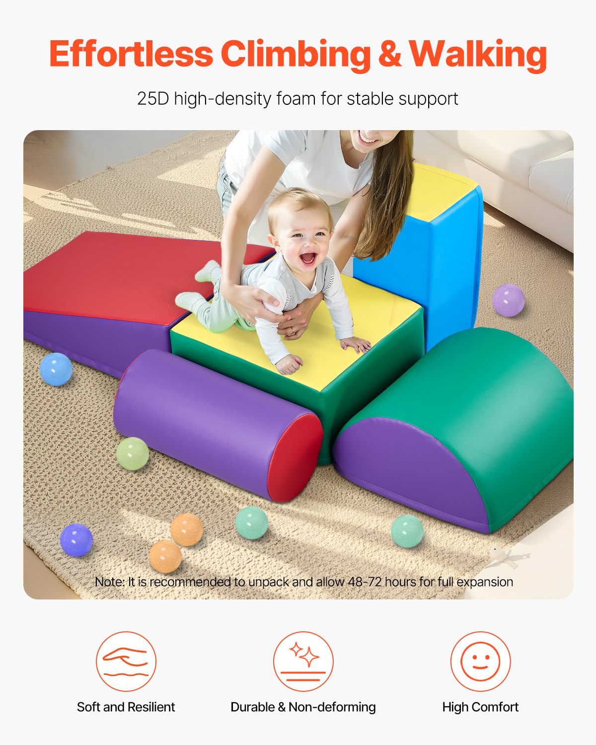 Climbing Toys 5 Piece Foam Climbing Blocks for Toddlers and Preschoolers V952-PMWJTZBDQKBDWU3E6V0