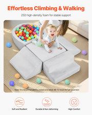 Climbing Toys, 5-Piece Set, Foam Climbing Blocks for Toddlers 6 Months to 3 Years, Baby Climbing Blocks with V952-PMWJTZDQKBDQEXR20V0