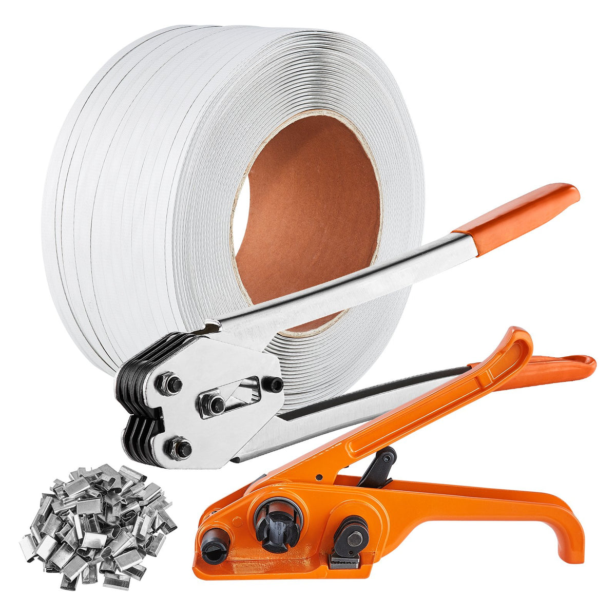 Banding Strapping Kit with Strapping Tensioner Tool, Banding Sealer Tool, 100 m Length PP Band, 100 Metal V952-PPDKZTJ100M1WBWTQV0