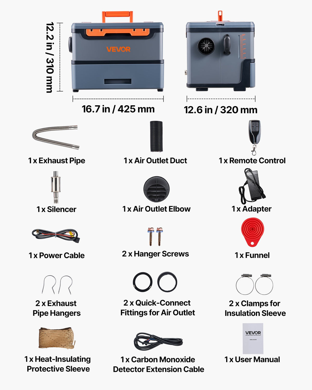 Diesel Heater, 8KW, DC 12V/24V, All in One Portable Diesel Air Heater with Bluetooth APP Control, Remote V952-PPKCYJRQ25N1TOP0F001V3
