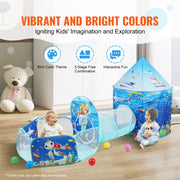 3 in 1 Kids Play Tent with Tunnel, Basketball Hoop for Boys, Girls, Babies and Toddlers, Indoor/Outdoor Pop V952-PPSDZPX3DHY0ON54XV0