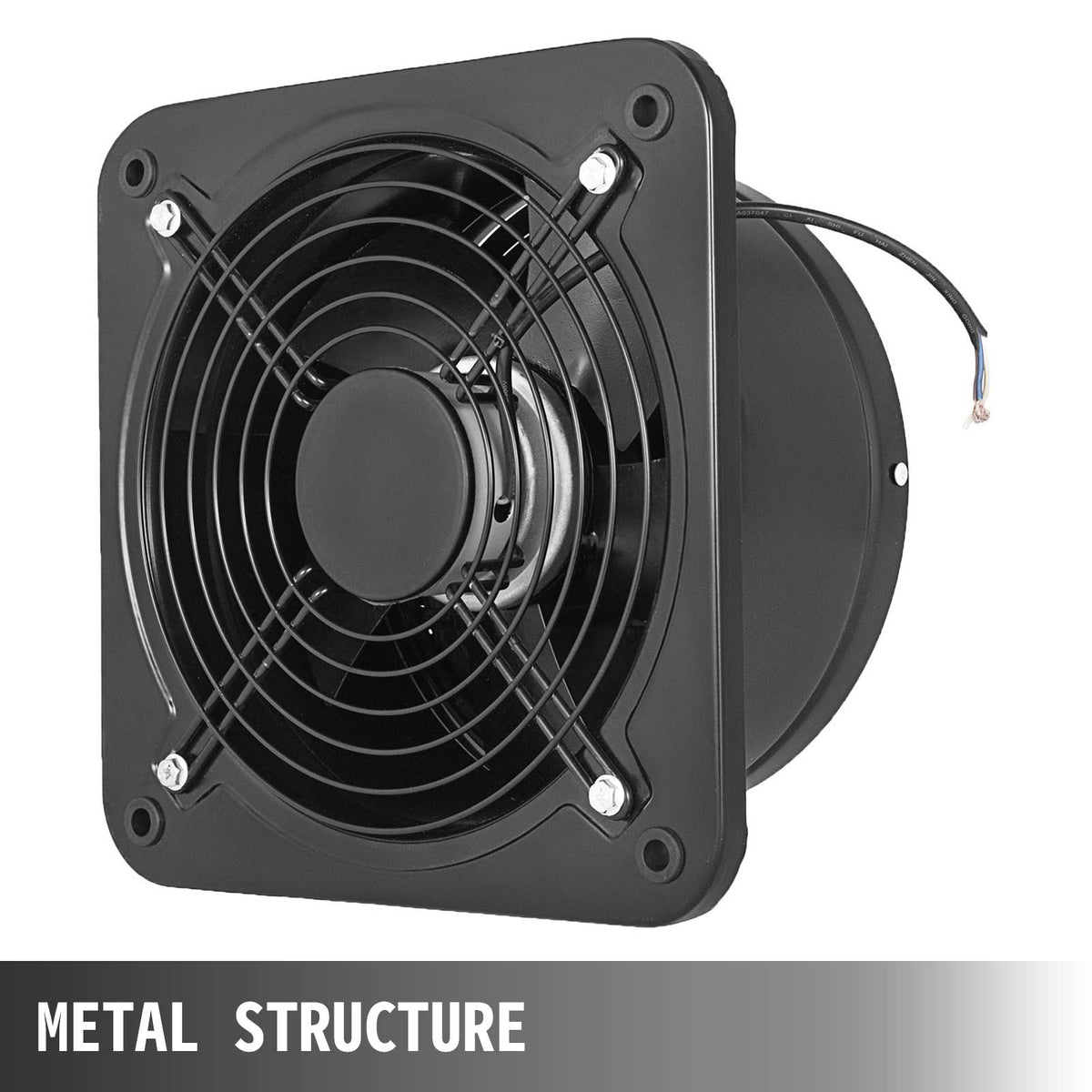 Industrial Ventilation Extractor Metal Axial Exhaust Commercial 12 inch Air Blower Fan 250MM opening exhaust V952-PQFJYNF-250-2T001V7