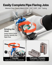 Professional Brake Line Flaring Tool, 45 Degree Double Flare Bubble Flare Tool Kit for 4.76mm, 6.35mm, V952-PQGKGQCCGLKKI85ZT001V0