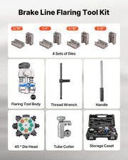 Professional Brake Line Flaring Tool, 45 Degree Double Flare Bubble Flare Tool Kit for 4.76mm, 6.35mm, V952-PQGKGQCCGLKKI85ZT001V0