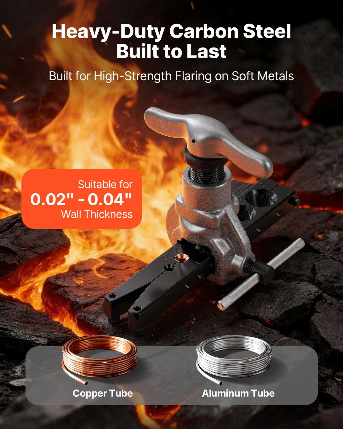 Flaring Tool HVAC, 45 degrees Eccentric Single Flaring Tool for 4.76mm - 19mm Copper Aluminum Tubes, Copper V952-PQGKGQPXKKGJ9YJ70001V0
