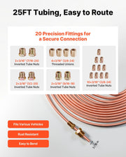 Brake Line Repair Kit, 45 degrees Double & Single Brake Line Flaring Tool Kit, 7.6m x 4.76mm Copper Coated V952-PQGKGQYJKKGJOVJIK001V0