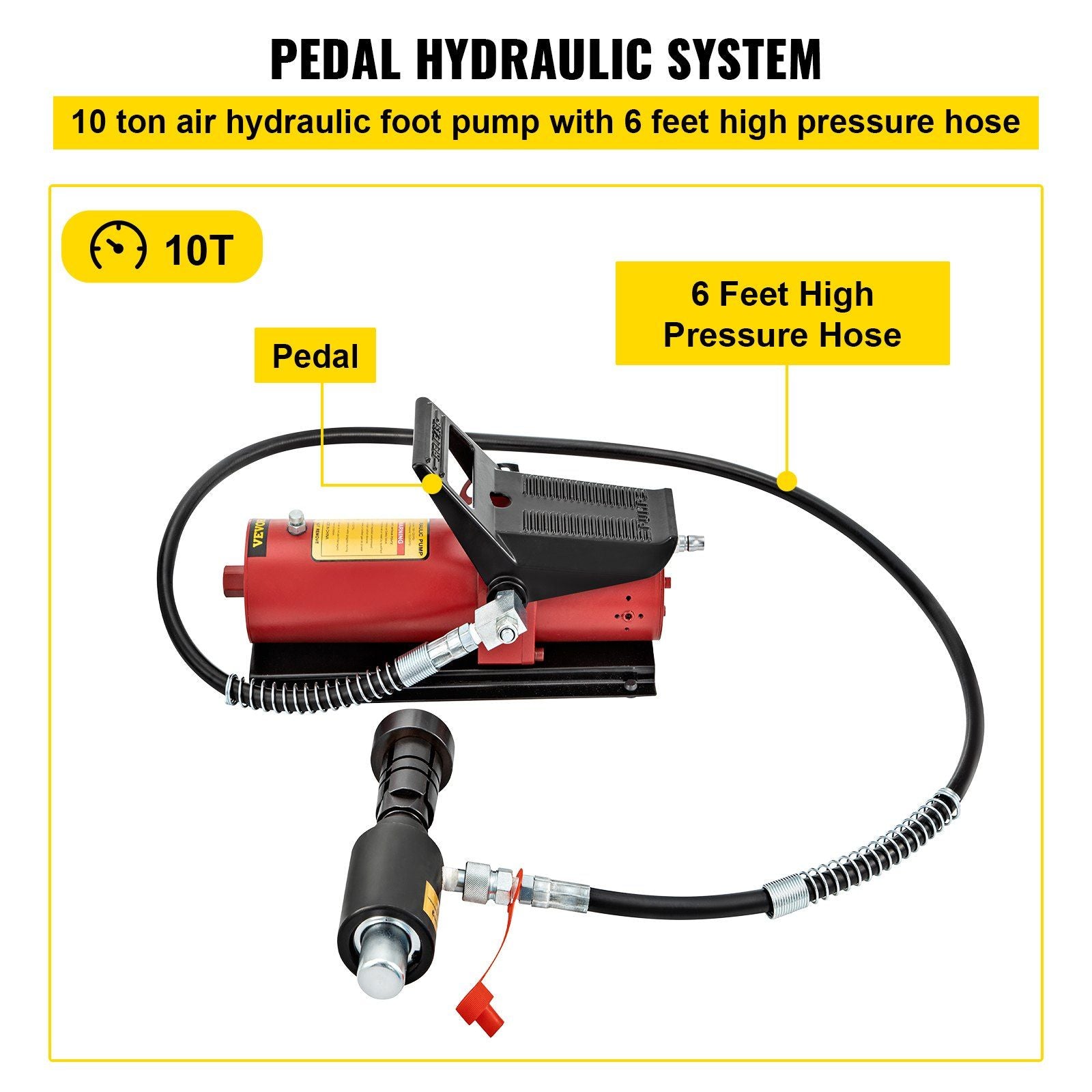 Hydraulic Exhaust Pipe Expander, 1-5/8" to 4-1/4" Size, 10 T Pedal Pump Included with 4 Dies, 2 Storage Cases V952-PQGKZQJDK74146FT0V0