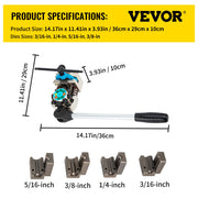 Brake Line Flaring Tool, 45 Degree Single, Double, and Bubble Flares for 3/16", 1/4", 5/16" and 3/8" Tube V952-PQGKZQJS42716DF31V0