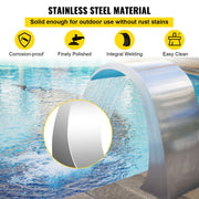 Stainless Steel Pool Fountain 17.7 x 11.8 x 23.6 inches Pool Fountain Silver Pool Fountains for In Ground V952-PQSBJPJYCHGPT0001V0