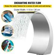 Stainless Steel Pool Fountain 17.7 x 11.8 x 23.6 inches Pool Fountain Silver Pool Fountains for In Ground V952-PQSBJPJYCHGPT0001V0
