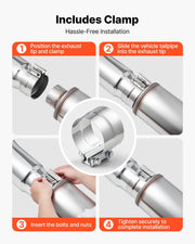 Elbow Exhaust Tip, 101.6mm Inlet, 152.4mm Outlet, 584mm Overall Length, Chrome Turn Down Exhaust Tip with V952-PQWGZWGRK4IN0RPH2001V0