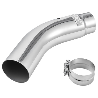 Elbow Exhaust Tip, 127mm Inlet, 152.4mm Outlet, 584mm Overall Length, Chrome Turn Down Exhaust Tip with Clamp V952-PQWGZWGRK5INWJ6MB001V0