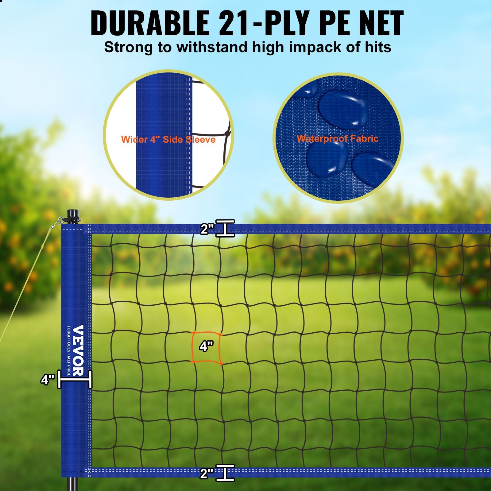 Outdoor Portable Volleyball Net System, Adjustable Height Steel Poles, Professional Volleyball Set with PVC V952-PQWTZ323YCGGF6Y0EV0