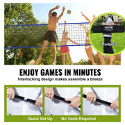 Outdoor Portable Volleyball Net System, Adjustable Height Steel Poles, Professional Volleyball Set with PVC V952-PQWTZ323YCGGF6Y0EV0