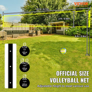 Outdoor Portable Volleyball Net System, Adjustable Height Steel Poles, Professional Volleyball Set with PVC V952-PQWTZ323YCGGGY3MUV0