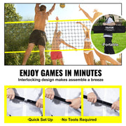 Outdoor Portable Volleyball Net System, Adjustable Height Steel Poles, Professional Volleyball Set with PVC V952-PQWTZ323YCGGGY3MUV0