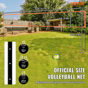 Outdoor Portable Volleyball Net System, Adjustable Height Aluminum Poles, Professional Volleyball Set with V952-PQWTZ323YCLGRY89QV0